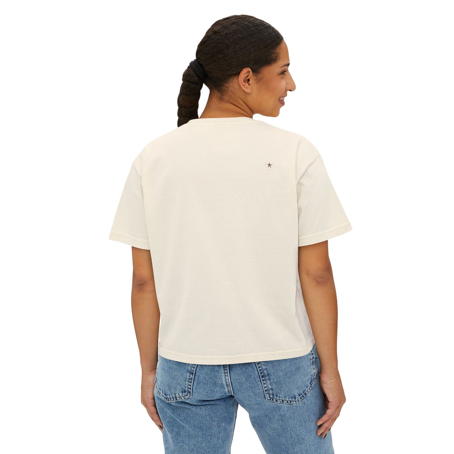 Women's Boxy Tee — "Life is a Fairytale (Results May Vary)" Vintage Storybook Graphic