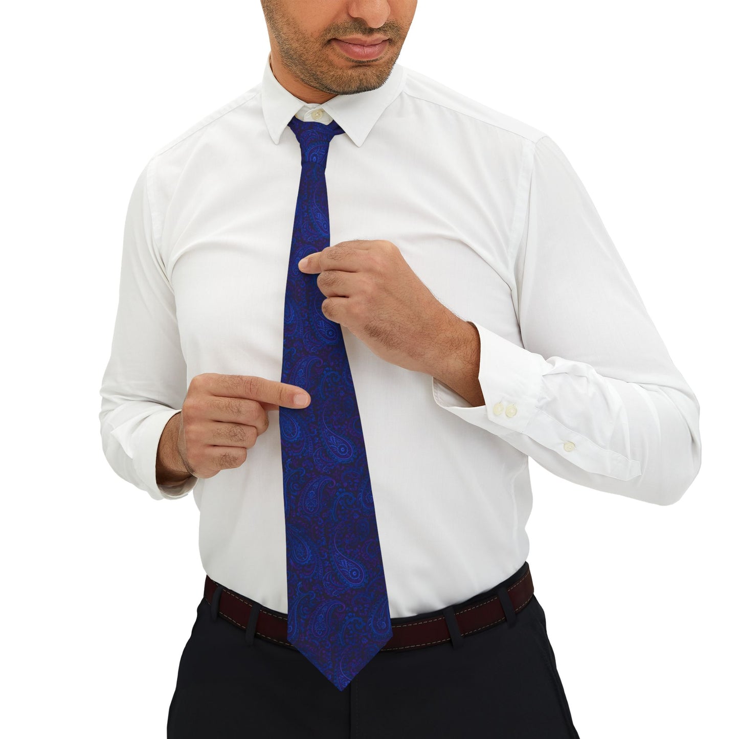 Aidan's Sapphire and Aubergine Paisley Necktie – Stone World Saga