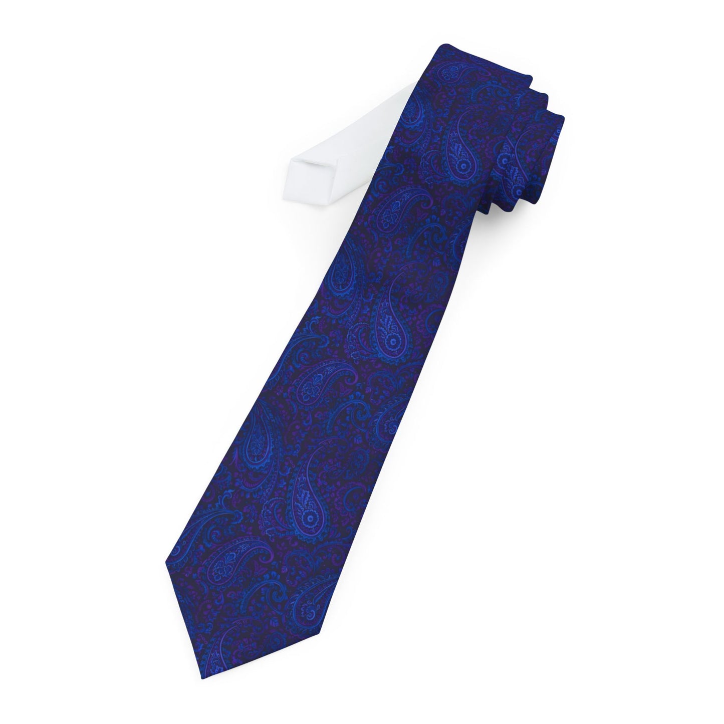 Aidan's Sapphire and Aubergine Paisley Necktie – Stone World Saga