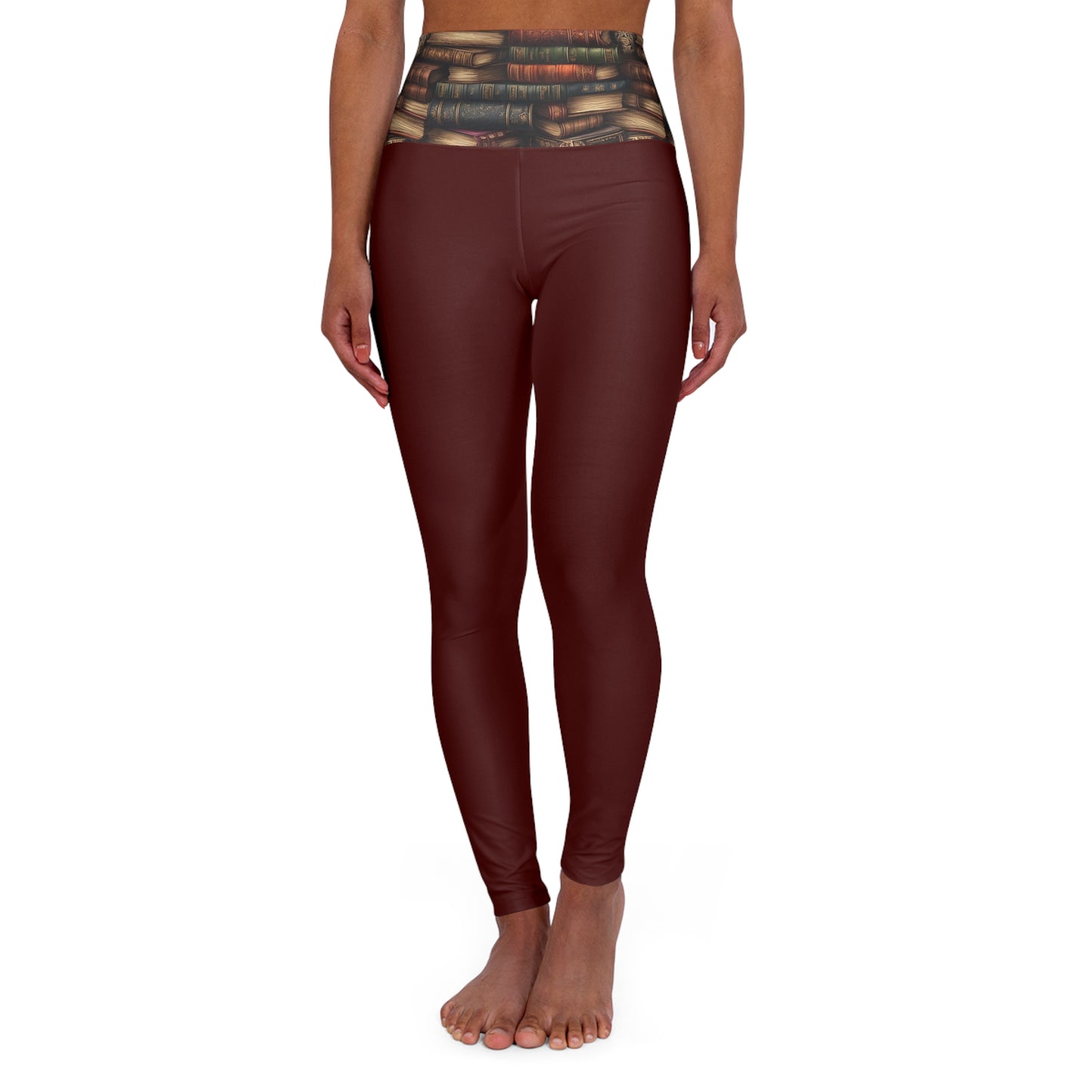 Vintage Book Spine Print High-Waist Yoga Leggings — Author Life